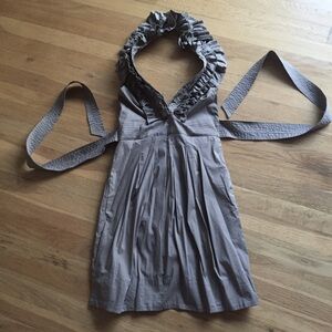 BCBG Pleated Ruffle Collar Dress